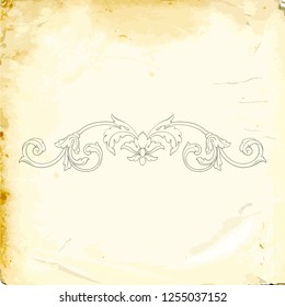 Retro baroque decorations element with flourishes calligraphic ornament. Vintage style design collection for Posters, Placards, Invitations, Banners, Badges and Logotypes.