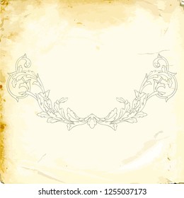 Retro baroque decorations element with flourishes calligraphic ornament. Vintage style design collection for Posters, Placards, Invitations, Banners, Badges and Logotypes.