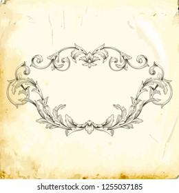 Retro baroque decorations element with flourishes calligraphic ornament. Vintage style design collection for Posters, Placards, Invitations, Banners, Badges and Logotypes.