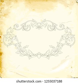 Retro baroque decorations element with flourishes calligraphic ornament. Vintage style design collection for Posters, Placards, Invitations, Banners, Badges and Logotypes.