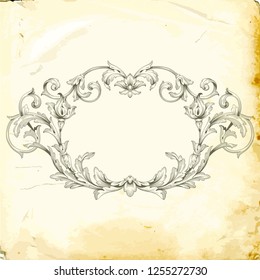 Retro baroque decorations element with flourishes calligraphic ornament. Vintage style design collection for Posters, Placards, Invitations, Banners, Badges and Logotypes.