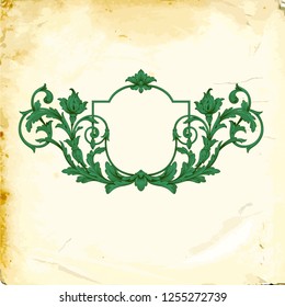 Retro baroque decorations element with flourishes calligraphic ornament. Vintage style design collection for Posters, Placards, Invitations, Banners, Badges and Logotypes.