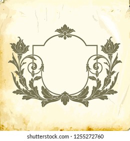 Retro baroque decorations element with flourishes calligraphic ornament. Vintage style design collection for Posters, Placards, Invitations, Banners, Badges and Logotypes.