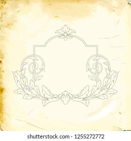 Retro baroque decorations element with flourishes calligraphic ornament. Vintage style design collection for Posters, Placards, Invitations, Banners, Badges and Logotypes.