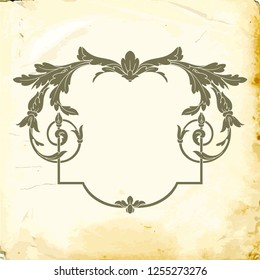 Retro baroque decorations element with flourishes calligraphic ornament. Vintage style design collection for Posters, Placards, Invitations, Banners, Badges and Logotypes.