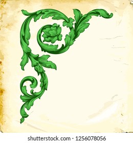 Retro baroque decorations element with flourishes calligraphic ornament. Vintage style design collection for Posters, Placards, Invitations, Banners, Badges and Logotypes.
