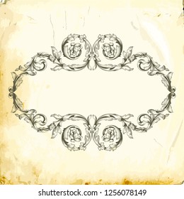 Retro baroque decorations element with flourishes calligraphic ornament. Vintage style design collection for Posters, Placards, Invitations, Banners, Badges and Logotypes.