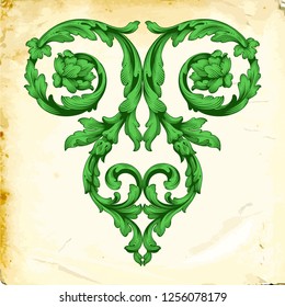 Retro baroque decorations element with flourishes calligraphic ornament. Vintage style design collection for Posters, Placards, Invitations, Banners, Badges and Logotypes.