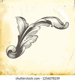 Retro baroque decorations element with flourishes calligraphic ornament. Vintage style design collection for Posters, Placards, Invitations, Banners, Badges and Logotypes.
