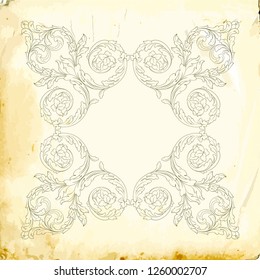 Retro baroque decorations element with flourishes calligraphic ornament. Vintage style design collection for Posters, Placards, Invitations, Banners, Badges and Logotypes.
