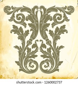 Retro baroque decorations element with flourishes calligraphic ornament. Vintage style design collection for Posters, Placards, Invitations, Banners, Badges and Logotypes.