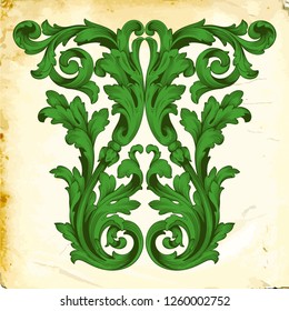 Retro baroque decorations element with flourishes calligraphic ornament. Vintage style design collection for Posters, Placards, Invitations, Banners, Badges and Logotypes.