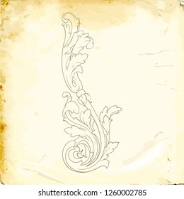 Retro baroque decorations element with flourishes calligraphic ornament. Vintage style design collection for Posters, Placards, Invitations, Banners, Badges and Logotypes.