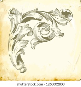 Retro baroque decorations element with flourishes calligraphic ornament. Vintage style design collection for Posters, Placards, Invitations, Banners, Badges and Logotypes.