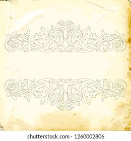 Retro baroque decorations element with flourishes calligraphic ornament. Vintage style design collection for Posters, Placards, Invitations, Banners, Badges and Logotypes.