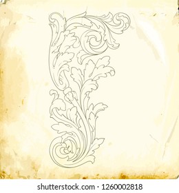 Retro baroque decorations element with flourishes calligraphic ornament. Vintage style design collection for Posters, Placards, Invitations, Banners, Badges and Logotypes.