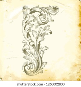 Retro baroque decorations element with flourishes calligraphic ornament. Vintage style design collection for Posters, Placards, Invitations, Banners, Badges and Logotypes.