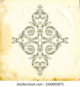 Retro baroque decorations element with flourishes calligraphic ornament. Vintage style design collection for Posters, Placards, Invitations, Banners, Badges and Logotypes.