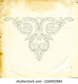 Retro baroque decorations element with flourishes calligraphic ornament. Vintage style design collection for Posters, Placards, Invitations, Banners, Badges and Logotypes.