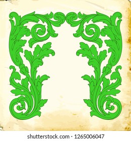 Retro baroque decorations element with flourishes calligraphic ornament. Vintage style design collection for Posters, Placards, Invitations, Banners, Badges and Logotypes.
