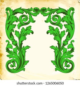 Retro baroque decorations element with flourishes calligraphic ornament. Vintage style design collection for Posters, Placards, Invitations, Banners, Badges and Logotypes.