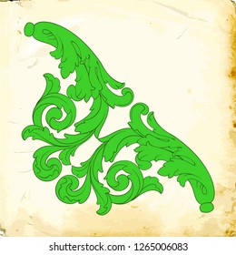 Retro baroque decorations element with flourishes calligraphic ornament. Vintage style design collection for Posters, Placards, Invitations, Banners, Badges and Logotypes.