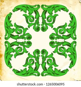 Retro baroque decorations element with flourishes calligraphic ornament. Vintage style design collection for Posters, Placards, Invitations, Banners, Badges and Logotypes.