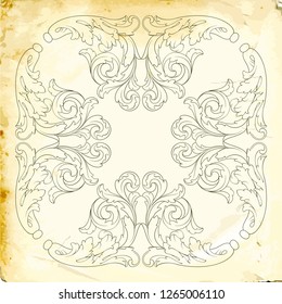 Retro baroque decorations element with flourishes calligraphic ornament. Vintage style design collection for Posters, Placards, Invitations, Banners, Badges and Logotypes.