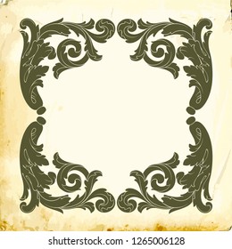 Retro baroque decorations element with flourishes calligraphic ornament. Vintage style design collection for Posters, Placards, Invitations, Banners, Badges and Logotypes.