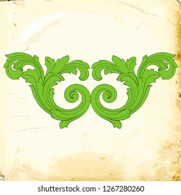 Retro baroque decorations element with flourishes calligraphic ornament. Vintage style design collection for Posters, Placards, Invitations, Banners, Badges and Logotypes