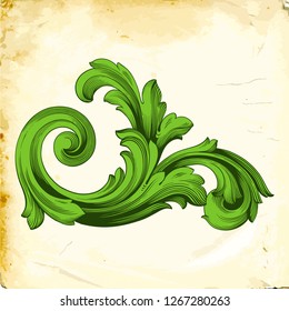 Retro baroque decorations element with flourishes calligraphic ornament. Vintage style design collection for Posters, Placards, Invitations, Banners, Badges and Logotypes