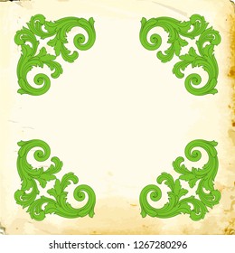 Retro baroque decorations element with flourishes calligraphic ornament. Vintage style design collection for Posters, Placards, Invitations, Banners, Badges and Logotypes