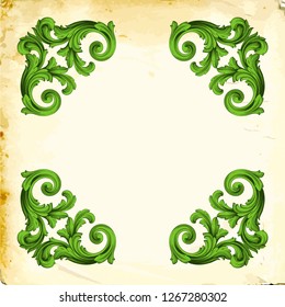Retro baroque decorations element with flourishes calligraphic ornament. Vintage style design collection for Posters, Placards, Invitations, Banners, Badges and Logotypes