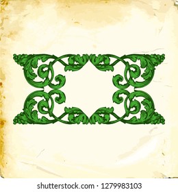 Retro baroque decorations element with flourishes calligraphic ornament. Vintage style design collection for Posters, Placards, Invitations, Banners, Badges and Logotypes.