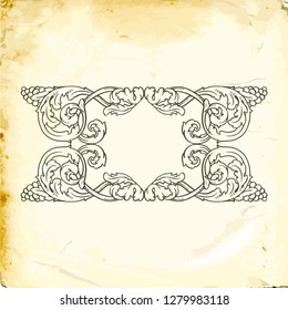 Retro baroque decorations element with flourishes calligraphic ornament. Vintage style design collection for Posters, Placards, Invitations, Banners, Badges and Logotypes.