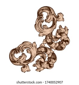 Retro baroque decorations element with flourishes calligraphic ornament. Vintage style design collection for Posters, Placards, Invitations, Banners, Badges and Logotypes.