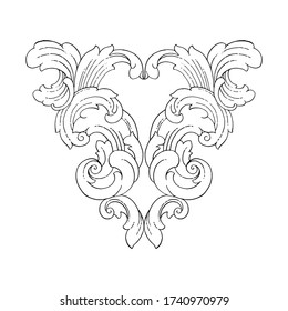 Retro baroque decorations element with flourishes calligraphic ornament. Vintage style design collection for Posters, Placards, Invitations, Banners, Badges and Logotypes.