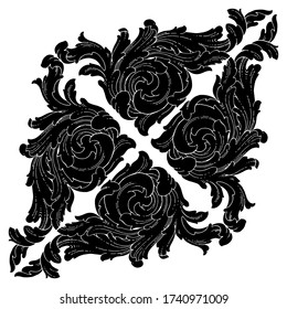 Retro baroque decorations element with flourishes calligraphic ornament. Vintage style design collection for Posters, Placards, Invitations, Banners, Badges and Logotypes.