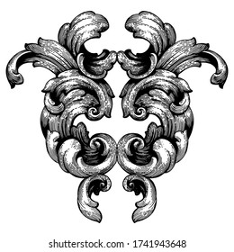 Retro baroque decorations element with flourishes calligraphic ornament. Vintage style design collection for Posters, Placards, Invitations, Banners, Badges and Logotypes.