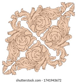 Retro baroque decorations element with flourishes calligraphic ornament. Vintage style design collection for Posters, Placards, Invitations, Banners, Badges and Logotypes.
