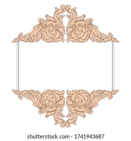 Retro baroque decorations element with flourishes calligraphic ornament. Vintage style design collection for Posters, Placards, Invitations, Banners, Badges and Logotypes.