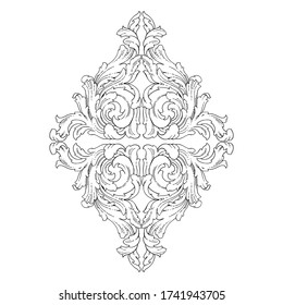 Retro baroque decorations element with flourishes calligraphic ornament. Vintage style design collection for Posters, Placards, Invitations, Banners, Badges and Logotypes.