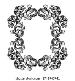 Retro baroque decorations element with flourishes calligraphic ornament. Vintage style design collection for Posters, Placards, Invitations, Banners, Badges and Logotypes.