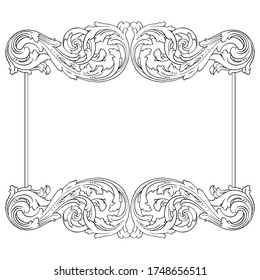 Retro baroque decorations element with flourishes calligraphic ornament. Vintage style design collection for Posters, Placards, Invitations, Banners, Badges and Logotypes.