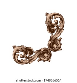 Retro baroque decorations element with flourishes calligraphic ornament. Vintage style design collection for Posters, Placards, Invitations, Banners, Badges and Logotypes.