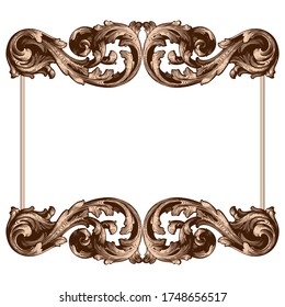 Retro baroque decorations element with flourishes calligraphic ornament. Vintage style design collection for Posters, Placards, Invitations, Banners, Badges and Logotypes.
