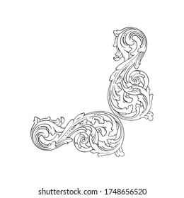 Retro baroque decorations element with flourishes calligraphic ornament. Vintage style design collection for Posters, Placards, Invitations, Banners, Badges and Logotypes.