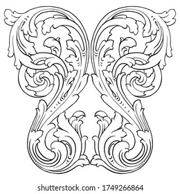 Retro baroque decorations element with flourishes calligraphic ornament. Vintage style design collection for Posters, Placards, Invitations, Banners, Badges and Logotypes.