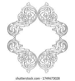 Retro baroque decorations element with flourishes calligraphic ornament. Vintage style design collection for Posters, Placards, Invitations, Banners, Badges and Logotypes.