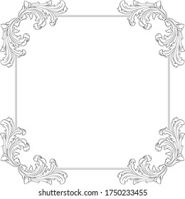 Retro baroque decorations element with flourishes calligraphic ornament. Vintage style design collection for Posters, Placards, Invitations, Banners, Badges and Logotypes.